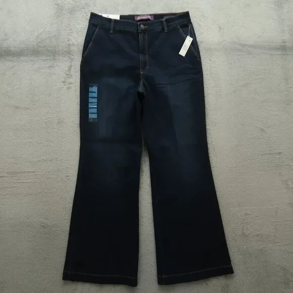 Gloria Vanderbilt Jeans Women's 12 High-Rise Trouser Flared Leg 31" Inseam NWT - Picture 1 of 16